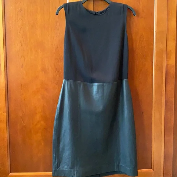 Vince | Dresses | Womens Vince Leather Bottom Dress | Poshmark